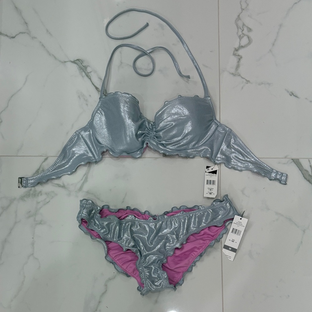 Metallic Silver bikini set
